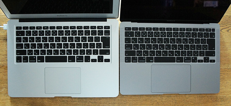 MacBook Air2012モデルと2021モデルの比較キーボード